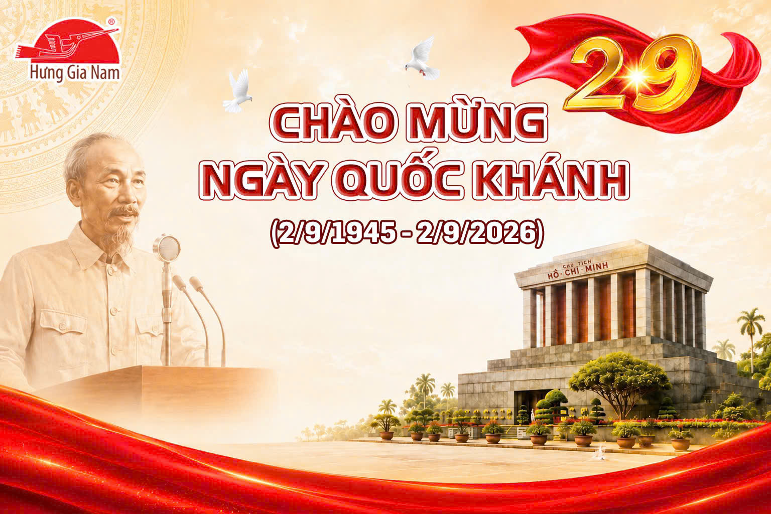 [HƯNG GIA NAM GROUP] CHÚC MỪNG NGÀY QUỐC KHÁNH VIỆT NAM 2/9/2026