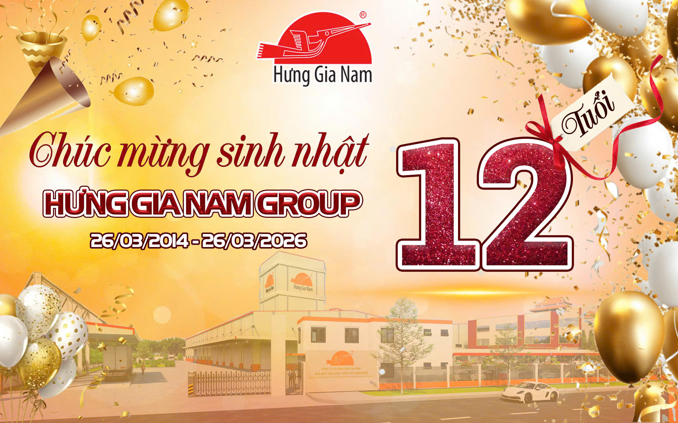 CHÚC MỪNG SINH NHẬT HƯNG GIA NAM GROUP TRÒN 12 TUỔI